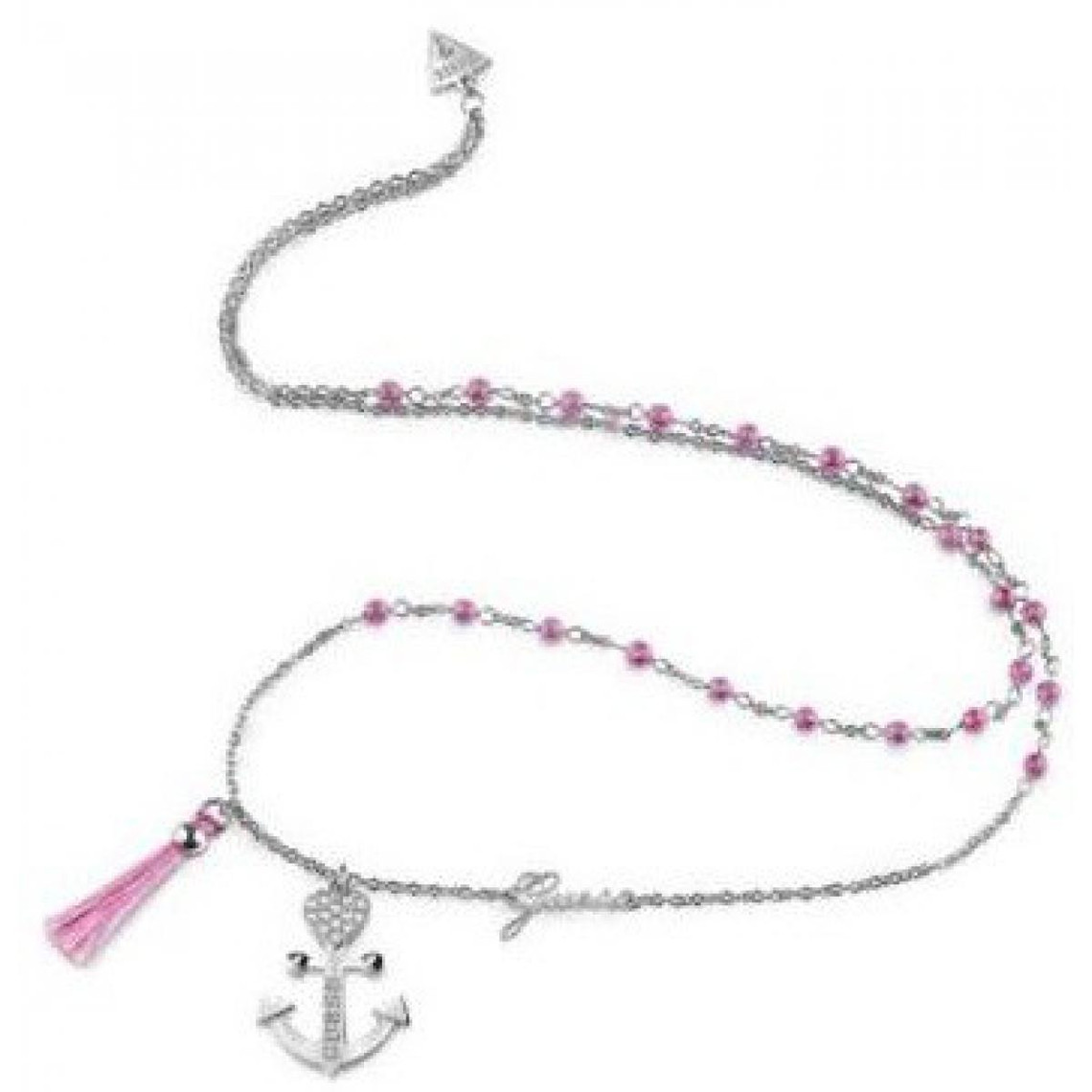 collier et pendentif ubn85112 - talisman acier rose et pendentif ancre guess bijoux