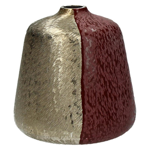 Pomax - Vase Or Brossé Rouge KAAX - Vase