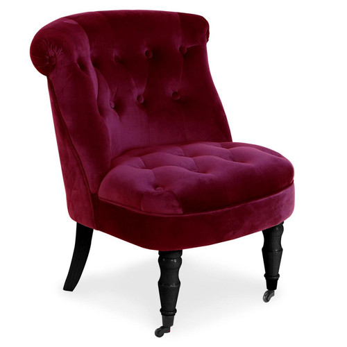 3S. x Home - Fauteuil Crapaud Velours Rouge THIES - Fauteuil rouge design