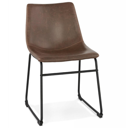 3S. x Home - Chaise àarron Noir AURORE - Chaise marron