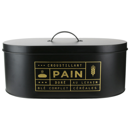 3S. x Home - Boîte à Pain Métal Noir CANALI - Accessoires de cuisine, pâtisserie