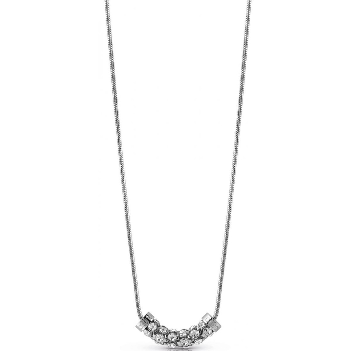 collier et pendentif guess bijoux ubn28053 - acier rhodié cristaux guess bijoux
