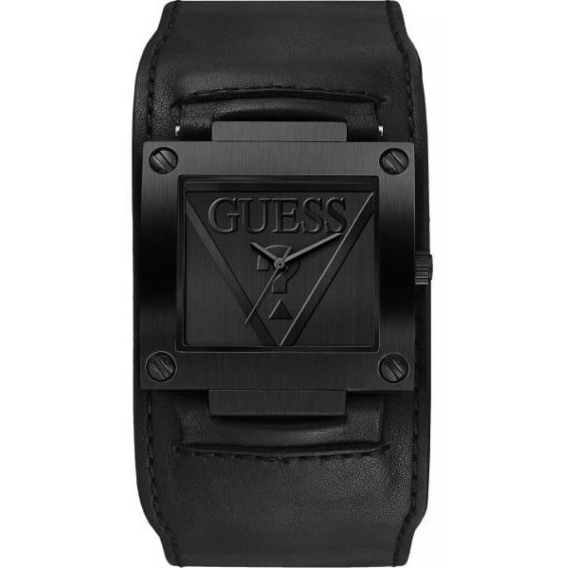 Promo : Montre Guess W1166G2 - INKED Boitier Acier Noir Bracelet Cuir Noir Cadran Noir Guess Montres