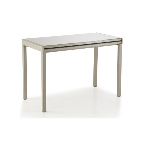 3S. x Home - Table Extensible Verre Taupe VALLEJA - Table