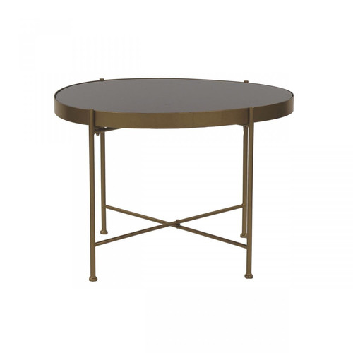 Pomax - Table d'Appoint Métal Doré HAREIDE - Table Basse Design