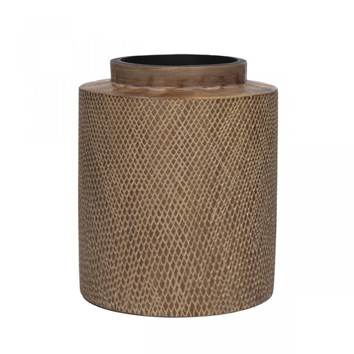Pomax - Vase Marron 18x21cm KOOKA - Collection ethnique meuble deco