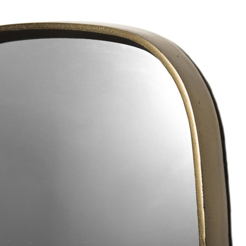 Macabane - Miroir 69x70cm coins arrondis aluminium doré - Macabane meubles & déco