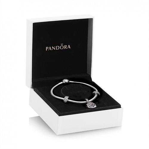 Pandora - Coffret Cadeau Bracelet avec Charm Pendant arbre de vie & Double Charm Clips Pandora Icons - Argent - Coffret bijoux