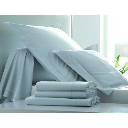 Blanc des Vosges - Drap Housse Percale Uni Platine Elastiqué Bonnet 40 cm - Linge de lit fabrique en france