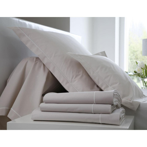 Blanc des Vosges - Drap Housse Uni Lin Elastiqué Bonnet 40 cm - Linge de maison fabriqué en France