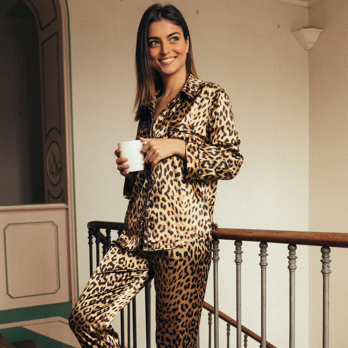 pyjama satin - léopard