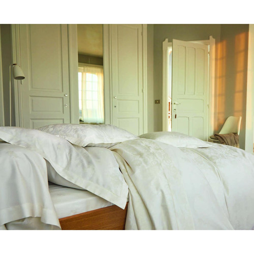 Blanc des Vosges - Taie d'oreiller Espero Satin Nacre - Taies d oreiller blanc