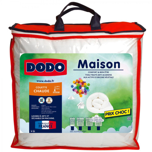 Dodo - Couette Unie DODO MAISON ANTI-ACARIENS Chaude - Literie made in france