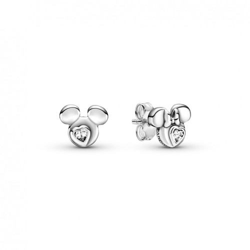 Pandora - Clous d'Oreilles Disney Portrait de Mickey et Minnie 299258C01 Pandora Bijoux - Boucle d oreille pandora