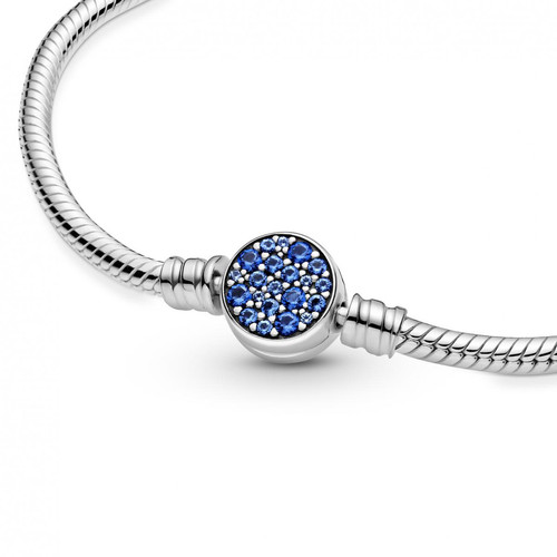 Bracelet Maille Serpent Fermoir Médaillon Bleu Pandora Bijoux - Argent Pandora Mode femme