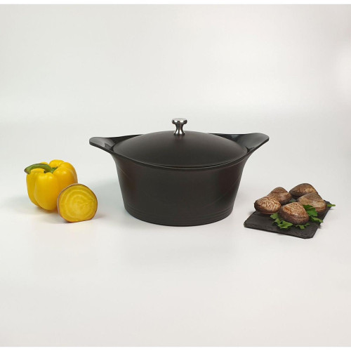 Cookut - Cocotte Noire et Poignée en Inox Angles Arrondis - Accessoires de cuisine, pâtisserie