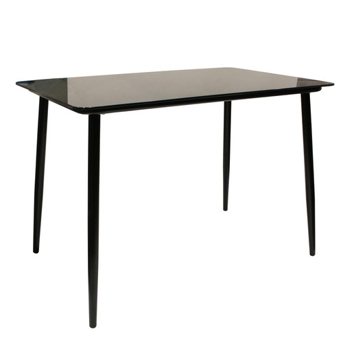 3S. x Home - Table de Repas en Verre Noir 110X70cm - Table Salle A Manger Design