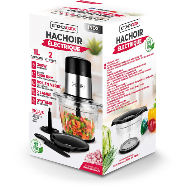 Mini Hachoir électrique Mixpod1000 - 1L - Noir Kitchencook