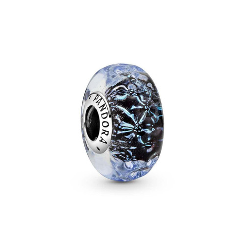 Pandora - Charm Océan Verre de Murano Bleu Foncé Ondulé Pandora Colours - Argent - Cadeau accessoires femme Noel