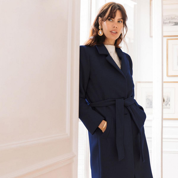 Manteau long MAXI bleu marine 3S. x Réédition Mode femme