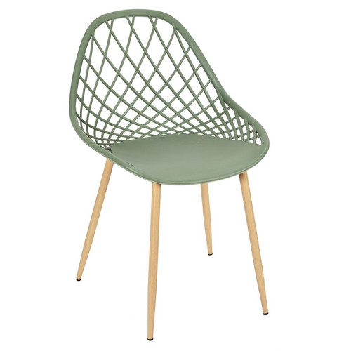 3S. x Home - Chaise de Jardin Croisillons Vert - Soldes Mobilier Déco