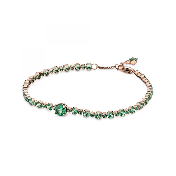 Bracelet Rivière Pavé avec cristaux vert royal Pandora Timeless - Rose gold Pandora Mode femme