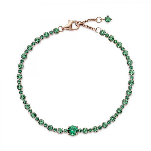 Bracelet Rivière Pavé avec cristaux vert royal Pandora Timeless - Rose gold Pandora