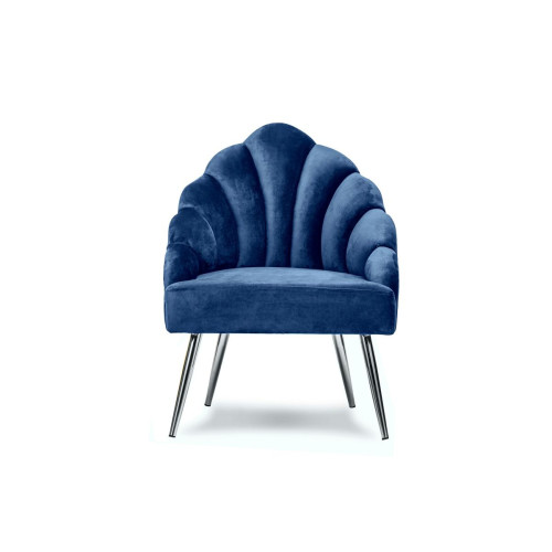 3S. x Home - Fauteuil de salon en Métal Bleu Design - Fauteuil bleu design
