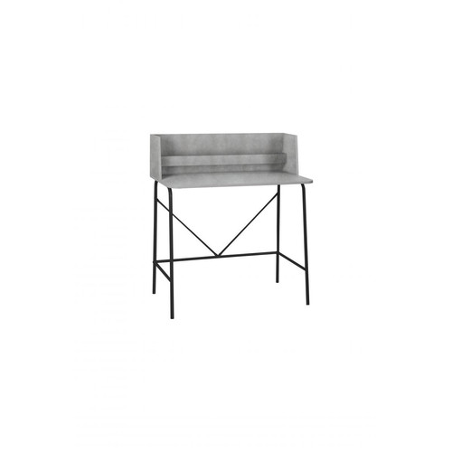 3S. x Home - Bureau en métal noir et en bois gris clair de Style Industriel - Dressing Et Rangement Design