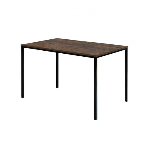 Table de salle à manger en métal noir et en bois finition Marron Marron 3S. x Home Meuble & Déco