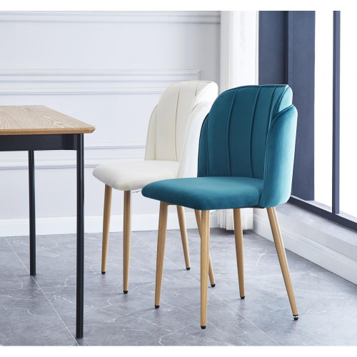 3S. x Home - Lot de 2 chaises scandinaves Bleu - Chaise, tabouret, banc