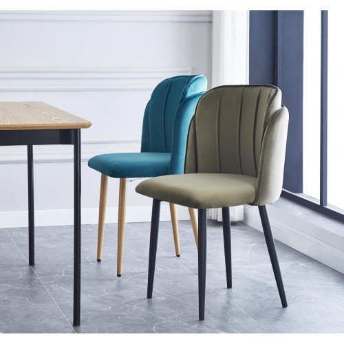 3S. x Home - Lot de 2 chaises scandinaves vert - Sélection meuble & déco Scandinave