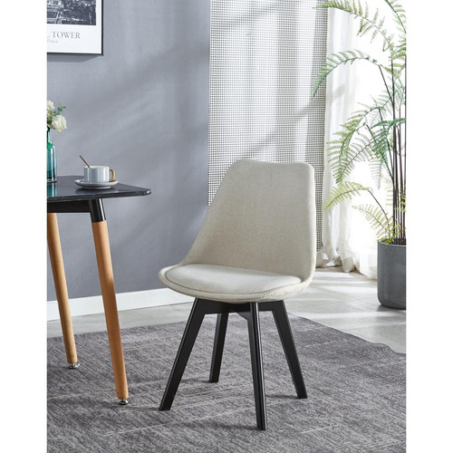 3S. x Home - Lot de 2 chaises scandinaves Beige  - Sélection meuble & déco Scandinave