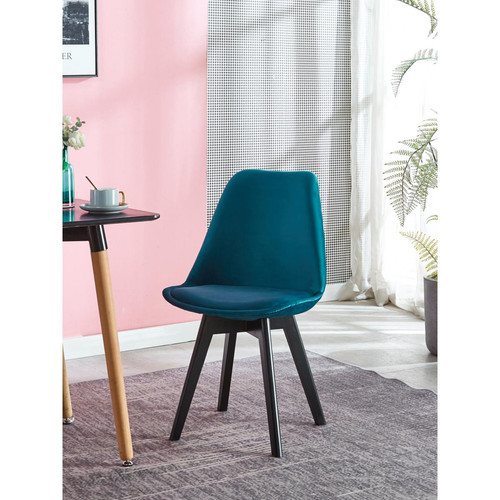 3S. x Home - Lot de 2 chaises scandinaves pieds Bleu  - Chaise