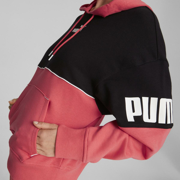 Sweatshirt femme en coton bicolore PWR CLB rouge Puma