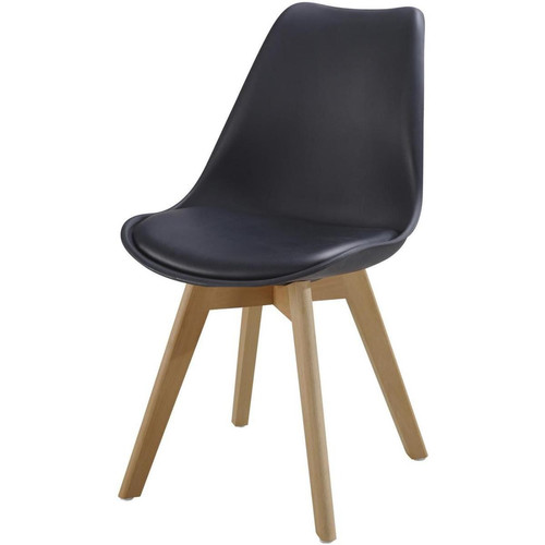 3S. x Home - Chaise Noir avec coussin  - Chaise Design