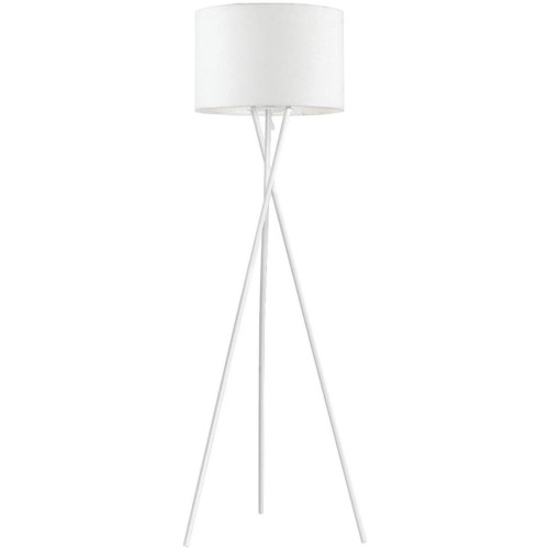 3S. x Home - Lampadaire Trepied avec abat jour en tissu Blanc - La Déco Design