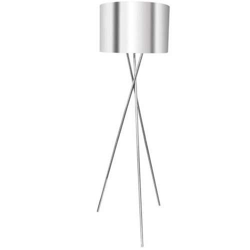 3S. x Home - Lampadaire Trepied avec abat jour en tissu Argent - Lampes sur pieds Design