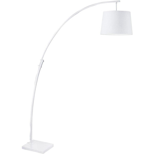 3S. x Home - Lampadaire Métal Base en marbre Aj Tube Tissu Blanc  - Lampes sur pieds Design