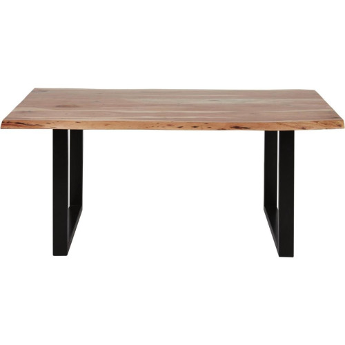 3S. x Home - Table de repas en Bois et Pied métal Noir - Table Salle A Manger Design