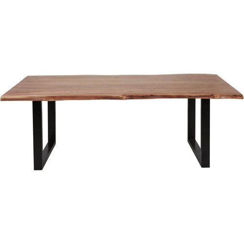 3S. x Home - Table de repas CLOSE en Bois et Pied métal Noir - Table Salle A Manger Design