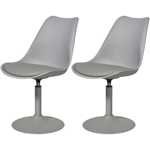 3S. x Home - Lot de 2 chaises STEEVY Scandinave Gris - La Salle A Manger Design