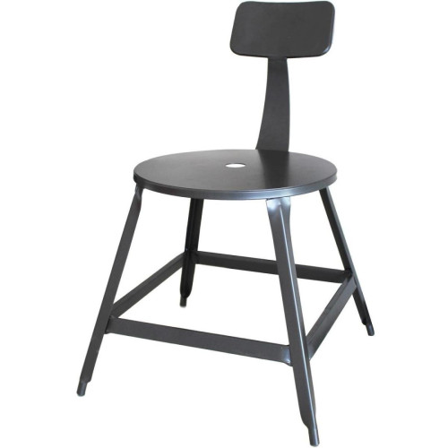 3S. x Home - Chaise Loft Métal Industriel Gris - Chaise Design