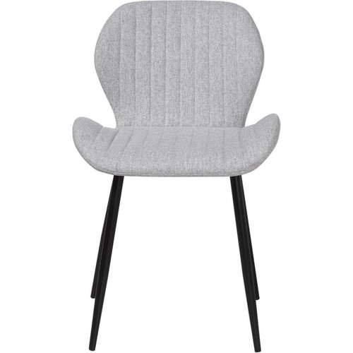 3S. x Home - Lot de 4 chaises assise en tissu gris pieds métal - La Salle A Manger Design