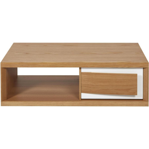 3S. x Home - Table basse en bois placage chene avec 1 tiroir  - Table Basse Design