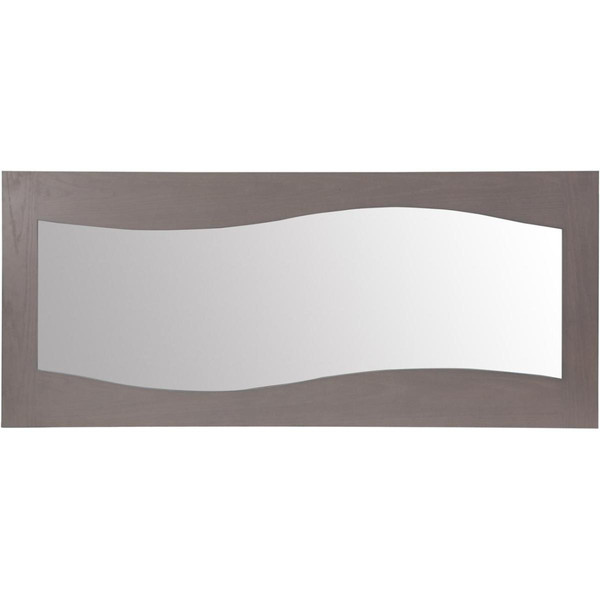 Miroir décoratif avec contour en bois laqué PACIFIC Blanc et Marron Blanc 3S. x Home Meuble & Déco