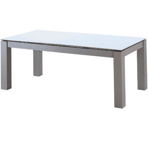 3S. x Home - Table de repas Blanc et Taupe  - Table Salle A Manger Design