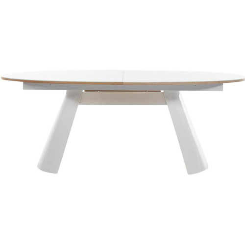 Table de repas  ovale en bois laque avec rallonge ELLIPSE Blanc  Blanc 3S. x Home Meuble & Déco