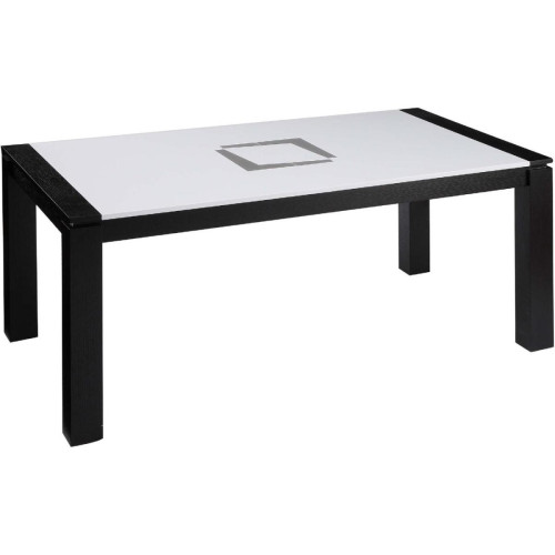 3S. x Home - Table de repas avec allonge Noir et Blanc  - Table Salle A Manger Design