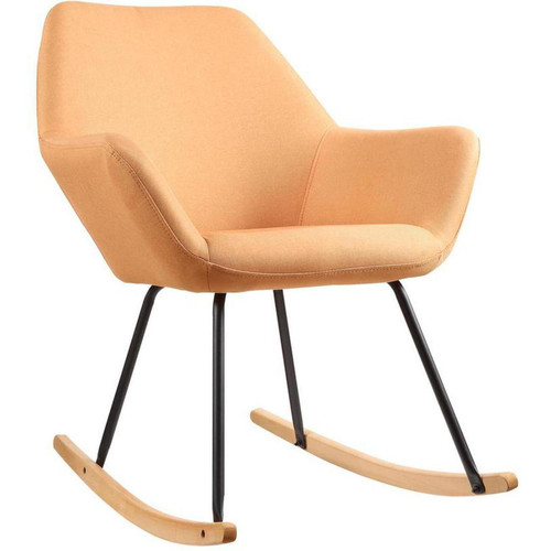 Rocking chair branchée en tissu avec structure en metal et bois NORTON Orange Orange 3S. x Home Meuble & Déco